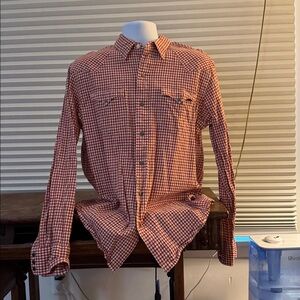 Beautiful Polo Country red checkered shirt. Button snaps except for collar.
